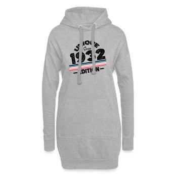 Unique depuis 1932 Edition Anniversaire Millésime 1932 - Sweat-shirt à capuche long Femme - gris chiné - Devant