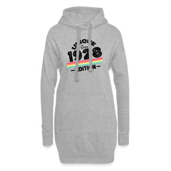 Unique seit 1928 Edition Geburtstag Vintage 1928 - Hoodie-Kleid - Grau meliert - Vorne