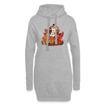 Bête de basket-ball - Sweat-shirt à capuche long Femme - gris chiné - Devant