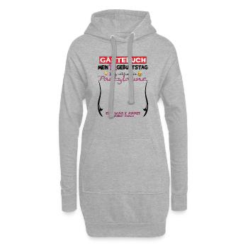 Livre d’or fille et garçon 19e anniversaire - Sweat-shirt à capuche long Femme - gris chiné - Devant