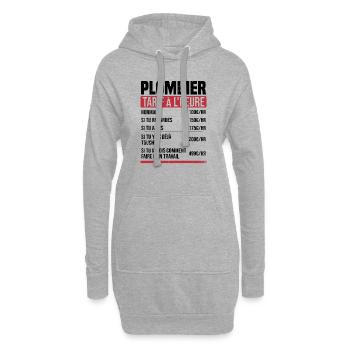 Klempner Stundensatz Humor Geschenkidee - Hoodie-Kleid - Grau meliert - Vorne