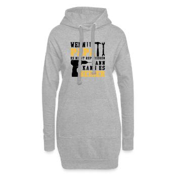 Si papa ne peut pas le réparer, personne ne le peut - Sweat-shirt à capuche long Femme - gris chiné - Devant