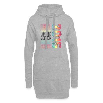 Limited Edition seit 2015 Geburtstag Vintage 2015 - Hoodie-Kleid - Grau meliert - Vorne