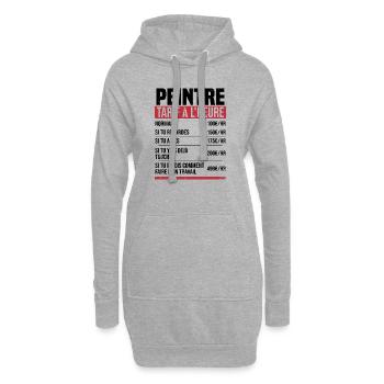 Peintre tarif à l'heure idée cadeau humour - Sweat-shirt à capuche long Femme - gris chiné - Devant