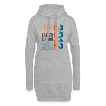 Limited Edition seit 2012 Geburtstag Vintage 2012 - Hoodie-Kleid - Grau meliert - Vorne