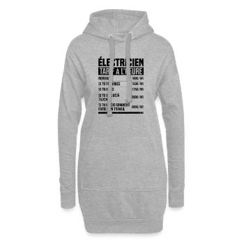 Elektriker Stundensatz Geschenkidee Humor - Hoodie-Kleid - Grau meliert - Vorne