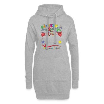 35. Geburtstag Mann und Frau Gästebuch - Hoodie-Kleid - Grau meliert - Vorne
