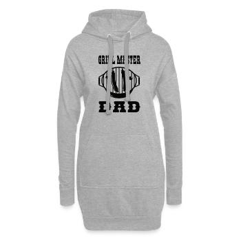 Grillmaster Papa BBQ Grill Griller Barbecue Fumoir - Sweat-shirt à capuche long Femme - gris chiné - Devant