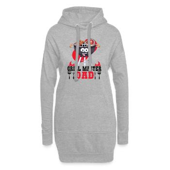 Grillmaster Papa BBQ Grill Griller Barbecue Fumoir - Sweat-shirt à capuche long Femme - gris chiné - Devant