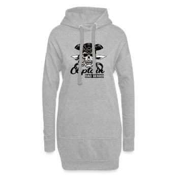 Captain Dad Beard Kapitän Boot Segeln Segler - Hoodie-Kleid - Grau meliert - Vorne