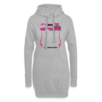 35. Geburtstag Mann und Frau Gästebuch - Hoodie-Kleid - Grau meliert - Vorne