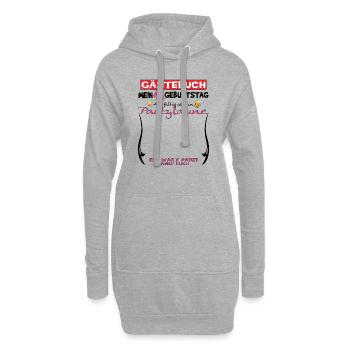 45. Geburtstag Mann und Frau Gästebuch - Hoodie-Kleid - Grau meliert - Vorne
