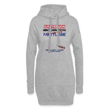 45. Geburtstag Mann und Frau Gästebuch - Hoodie-Kleid - Grau meliert - Vorne