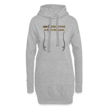45. Geburtstag Mann und Frau Gästebuch - Hoodie-Kleid - Grau meliert - Vorne