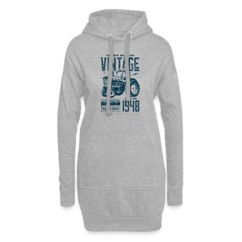 Vintage Traktor Landwirt Geburtstag Geboren 1948 - Hoodie-Kleid - Grau meliert - Vorne
