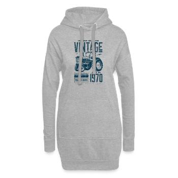Tracteur Vintage Farmer Anniversaire Né En 1970 - Sweat-shirt à capuche long Femme - gris chiné - Devant