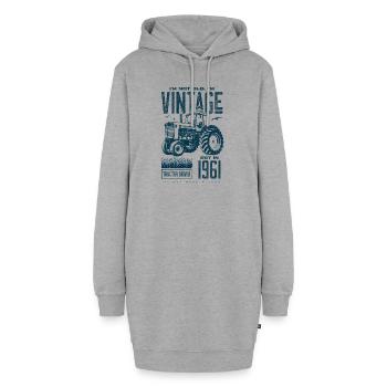 Vintage Traktor Landwirt Geburtstag geboren 1961 - Hoodie-Kleid - Grau meliert - Vorne
