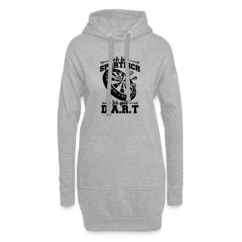 Ich bin sportlich Ich Spiel Darts - Hoodie-Kleid - Grau meliert - Vorne