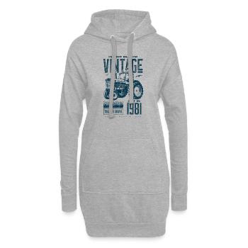 Vintage Traktor Landwirt Geburtstag geboren 1981 - Hoodie-Kleid - Grau meliert - Vorne