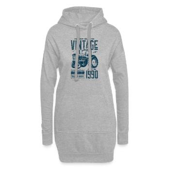 Tracteur Vintage Farmer Anniversaire Né En 1990 - Sweat-shirt à capuche long Femme - gris chiné - Devant