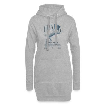 Tokajer Gecko Streetwear Eidechse Hüter - Hoodie-Kleid - Grau meliert - Vorne