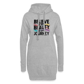 Glaube an die Schönheit deiner Reise Art Design - Hoodie-Kleid - Grau meliert - Vorne