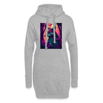 Funky Forest Fox - Hoodie-Kleid - Grau meliert - Vorne
