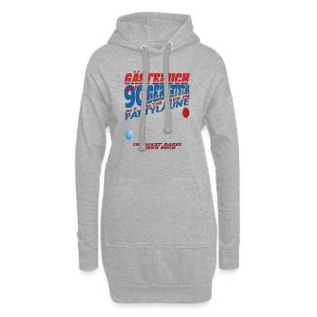 Livre d’or homme et femme 90e anniversaire - Sweat-shirt à capuche long Femme - gris chiné - Devant