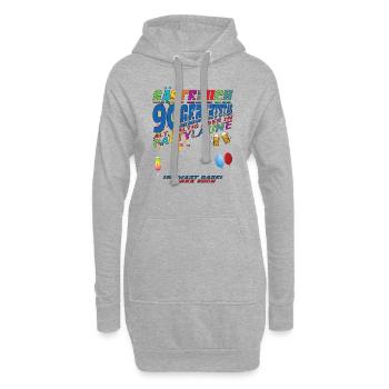 Livre d’or homme et femme 90e anniversaire - Sweat-shirt à capuche long Femme - gris chiné - Devant