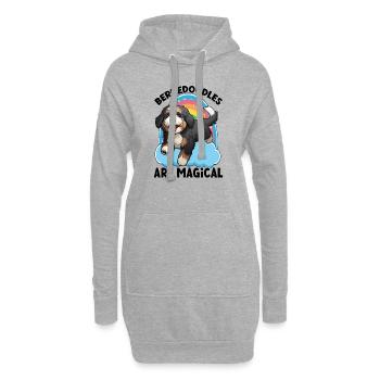 Unicorn Bernedoodles Are Magical - Hoodie Dress - heather grey - Front