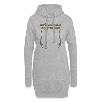 Livre d’or homme et femme 90e anniversaire - Sweat-shirt à capuche long Femme - gris chiné - Devant