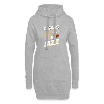Zigarren Und Jazz Saxophon Musikliebhaber - Hoodie-Kleid - Grau meliert - Vorne