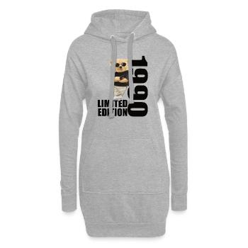 Limited Edition 1990 Bär Bären Geburtstag 1990 - Hoodie-Kleid - Grau meliert - Vorne