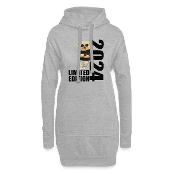 Limited Edition 2024 Bär Bären Geburtstag 2024 - Hoodie-Kleid - Grau meliert - Vorne