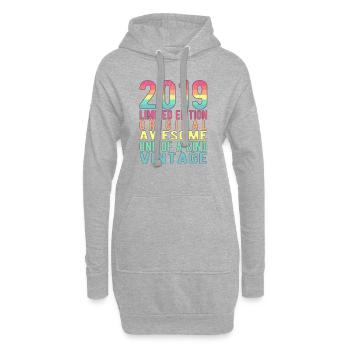 Edition limitée depuis 2019 Anniversaire Millésime 2019 - Sweat-shirt à capuche long Femme - gris chiné - Devant