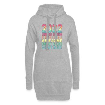 Edition limitée depuis 2022 Anniversaire Millésime 2022 - Sweat-shirt à capuche long Femme - gris chiné - Devant