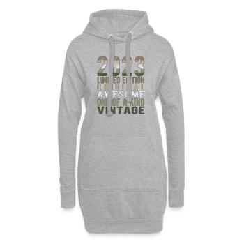 Limited Edition seit 2023 Geburtstag Vintage 2023 - Hoodie-Kleid - Grau meliert - Vorne