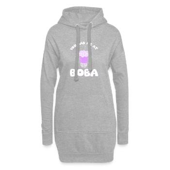 Tu m’as eu avec Boba - Sweat-shirt à capuche long Femme - gris chiné - Devant