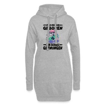 Zum Zocken Geboren Zur Schule Gezwungen - Hoodie-Kleid - Grau meliert - Vorne