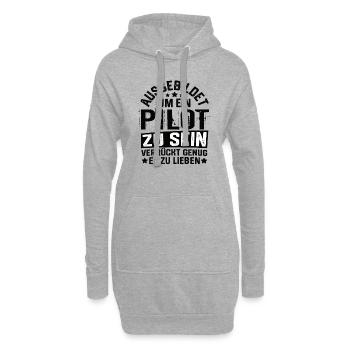 Pilote Pilotes d’avion Volant Aviator Flying - Sweat-shirt à capuche long Femme - gris chiné - Devant