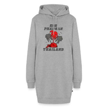 Koh Phangan Insel in Thailand Map - Hoodie-Kleid - Grau meliert - Vorne