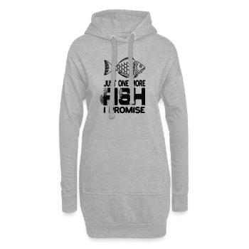 Juste un poisson de plus, je vous promets un poisson, un poisson, un poisson - Sweat-shirt à capuche long Femme - gris chiné - Devant