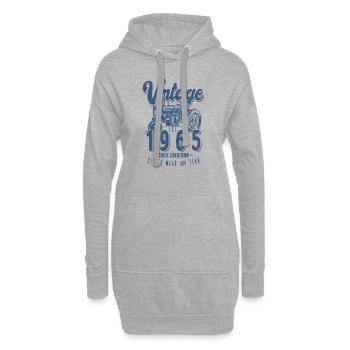 Oldtimer Traktor Bauer Geburtstag Jahrgang 1965 - Hoodie-Kleid - Grau meliert - Vorne