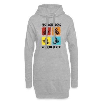 Meilleur père de motocross - Sweat-shirt à capuche long Femme - gris chiné - Devant