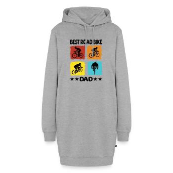 Meilleur papa de vélo de route - Sweat-shirt à capuche long Femme - gris chiné - Devant
