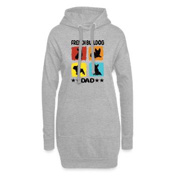 French Bulldog Dad - Hoodie-Kleid - Grau meliert - Vorne