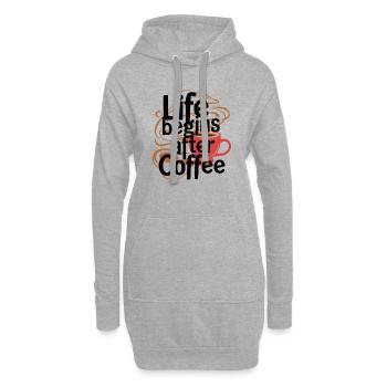 DAS LEBEN BEGINNT NACH DEM KAFFEE - Hoodie-Kleid - Grau meliert - Vorne
