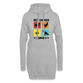 Meilleur papa poulet - Sweat-shirt à capuche long Femme - gris chiné - Devant