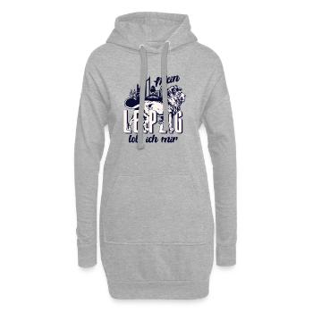 Je loue mon enfer de Leipzig - Sweat-shirt à capuche long Femme - gris chiné - Devant
