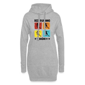 Meilleure maman qui court - Sweat-shirt à capuche long Femme - gris chiné - Devant